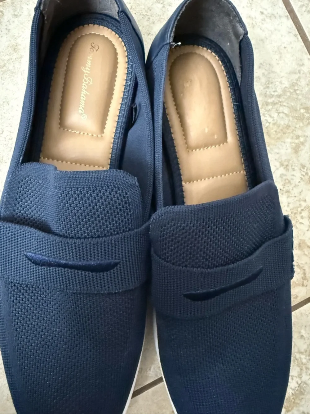 Tommy Bahama Navy Knit Slip-On Loafers with White Sole - Picture 3 of 7